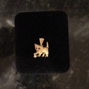 14K gold kitten charm for necklace